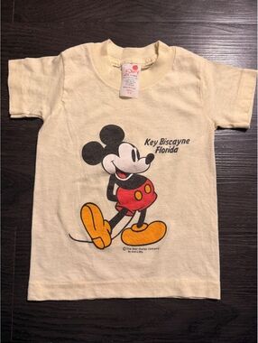 Vtg 80s Mickey Mouse Key Biscayne Florida Shirt 2T